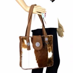 Genuine Leather Hair-On Hide Collection Tote